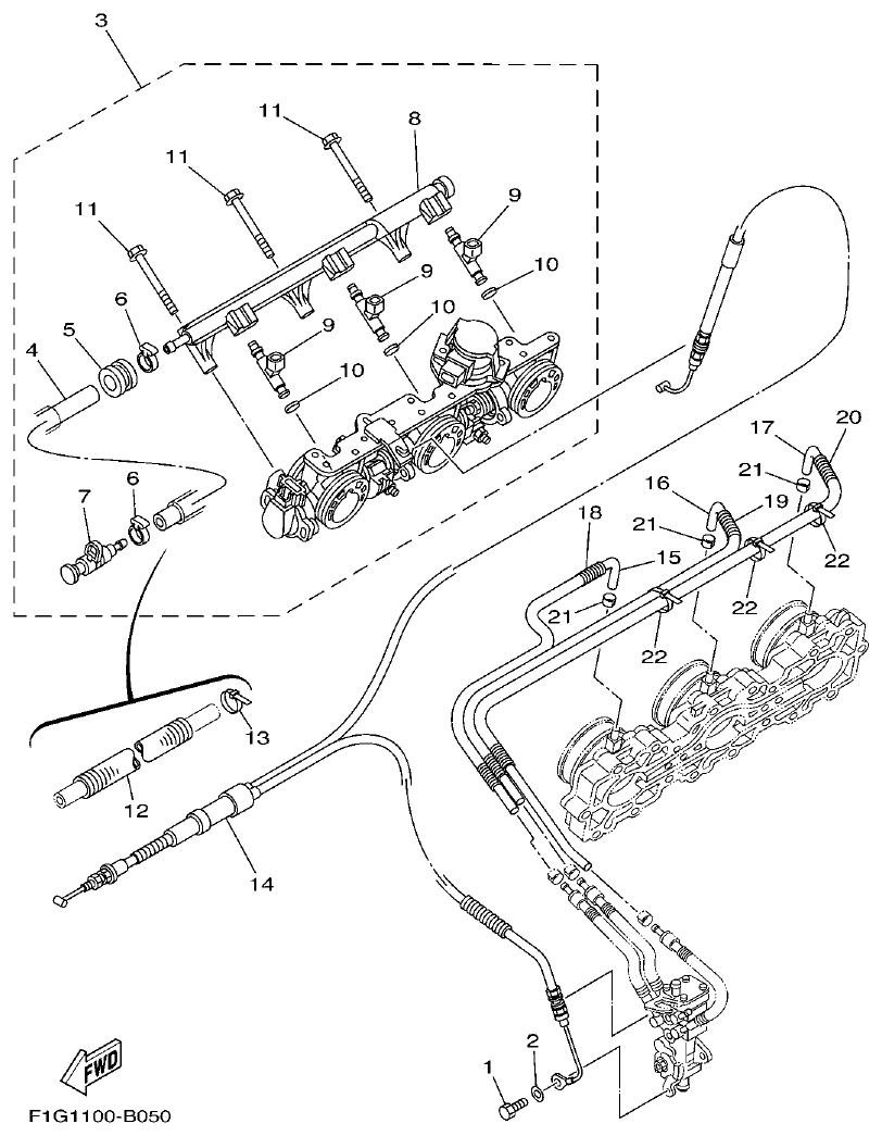 Yamaha F1G1 INJECTION PUMP parts diagram